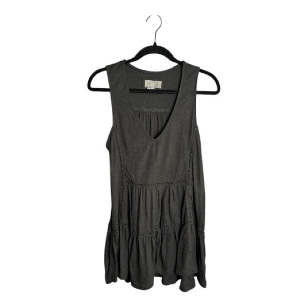 Anthropologie Black Sleeveless V Neck Mini Dress Medium